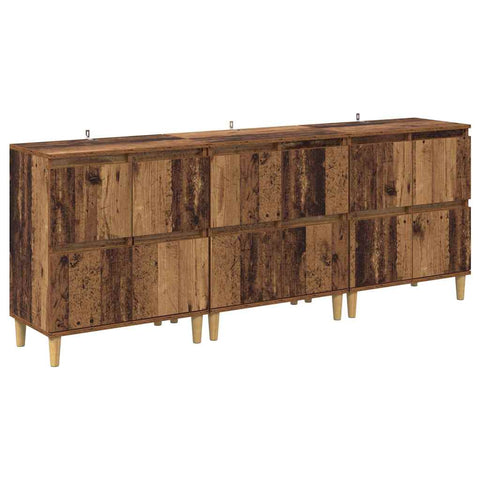 vidaXL Sideboards 3 pcs Old Wood 60 x 35 x 70 cm Engineered Wood
