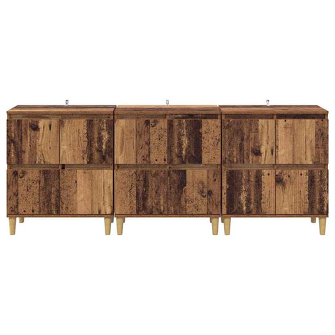 vidaXL Sideboards 3 pcs Old Wood 60 x 35 x 70 cm Engineered Wood