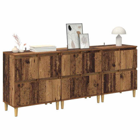 vidaXL Sideboards 3 pcs Old Wood 60 x 35 x 70 cm Engineered Wood