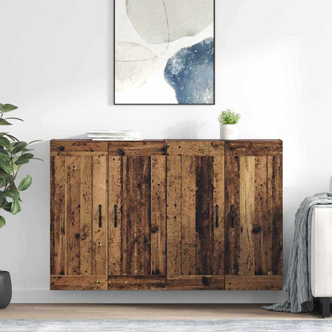 vidaXL Wall-mounted Cabinets 2 pcs Old Wood 69.5 x 34 x 90 cm