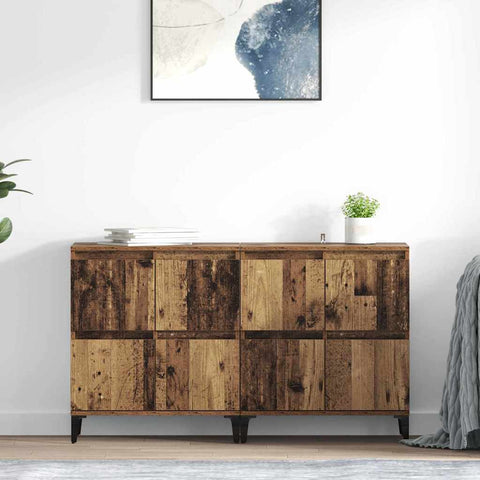 vidaXL Sideboards 2 pcs Old Wood 60 x 35 x 70 cm Engineered Wood