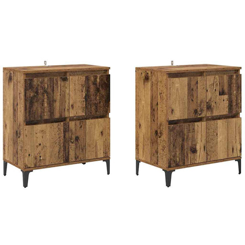 vidaXL Sideboards 2 pcs Old Wood 60 x 35 x 70 cm Engineered Wood