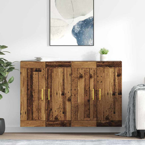 vidaXL Wall-mounted Cabinets 2 pcs Old Wood 69.5 x 34 x 90 cm