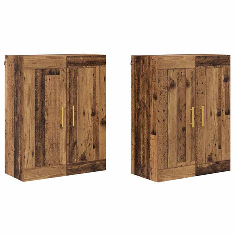 vidaXL Wall-mounted Cabinets 2 pcs Old Wood 69.5 x 34 x 90 cm