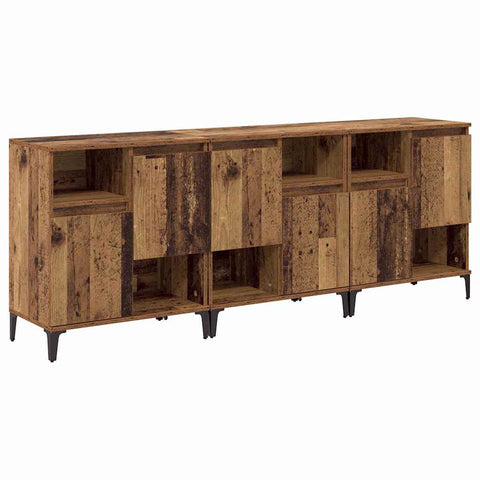 vidaXL Sideboards 3 pcs Old Wood 60 x 35 x 70 cm Engineered Wood