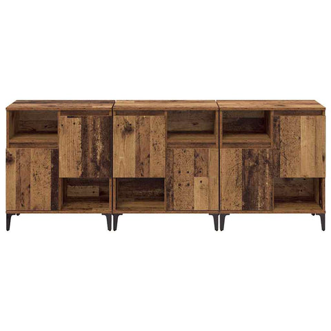 vidaXL Sideboards 3 pcs Old Wood 60 x 35 x 70 cm Engineered Wood