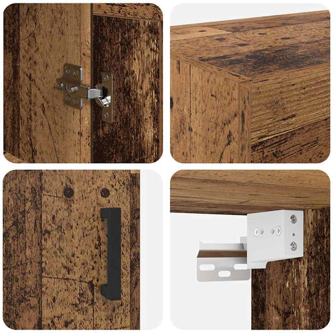 vidaXL Wall-mounted Cabinets 2 pcs Old Wood 69.5 x 34 x 90 cm