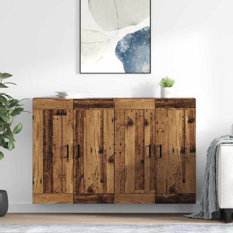 vidaXL Wall-mounted Cabinets 2 pcs Old Wood 69.5 x 34 x 90 cm