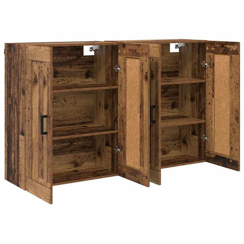 vidaXL Wall-mounted Cabinets 2 pcs Old Wood 69.5 x 34 x 90 cm