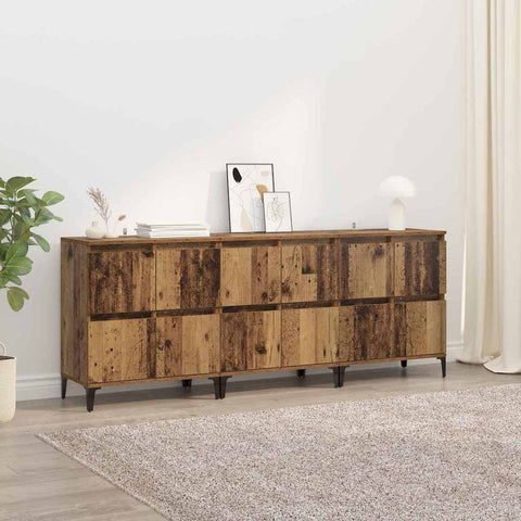 vidaXL Sideboards 3 pcs Old Wood 60 x 35 x 70 cm Engineered Wood