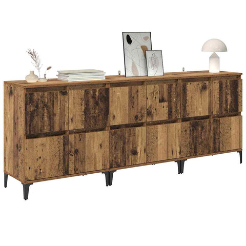 vidaXL Sideboards 3 pcs Old Wood 60 x 35 x 70 cm Engineered Wood