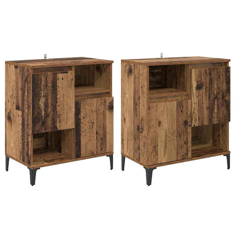 vidaXL Sideboards 2 pcs Old Wood 60 x 35 x 70 cm Engineered Wood