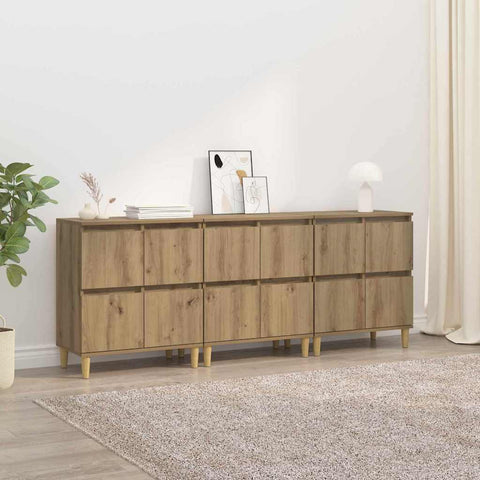 vidaXL Sideboards 3 pcs Artisan Oak 60 x 35 x 70 cm Engineered Wood