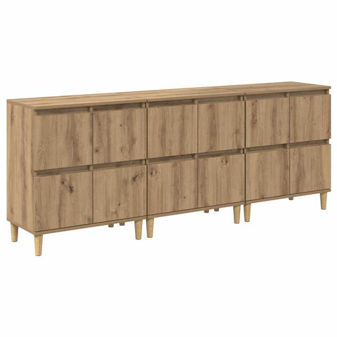 vidaXL Sideboards 3 pcs Artisan Oak 60 x 35 x 70 cm Engineered Wood