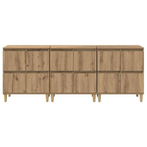 vidaXL Sideboards 3 pcs Artisan Oak 60 x 35 x 70 cm Engineered Wood