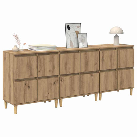 vidaXL Sideboards 3 pcs Artisan Oak 60 x 35 x 70 cm Engineered Wood