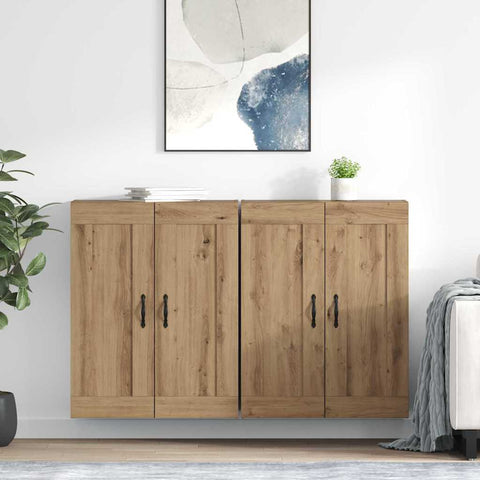 vidaXL Wall-mounted Cabinets 2 pcs Artisan Oak 69.5 x 34 x 90 cm