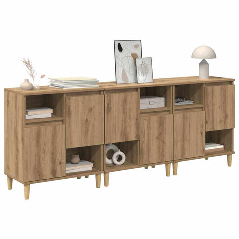 vidaXL Sideboards 3 pcs Artisan Oak 60 x 35 x 70 cm Engineered Wood