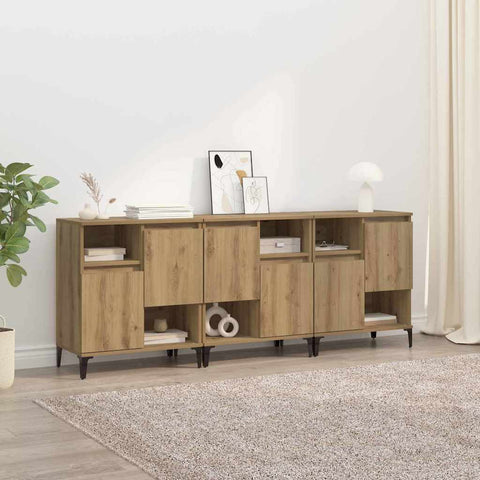 vidaXL Sideboards 3 pcs Artisan Oak 60 x 35 x 70 cm Engineered Wood