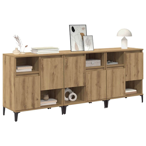 vidaXL Sideboards 3 pcs Artisan Oak 60 x 35 x 70 cm Engineered Wood