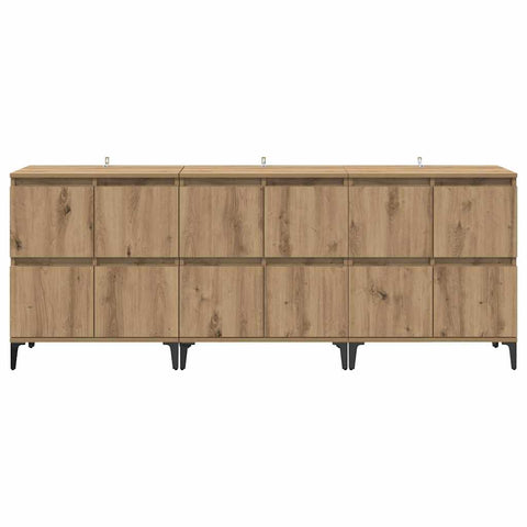 vidaXL Sideboards 3 pcs Artisan Oak 60 x 35 x 70 cm Engineered Wood