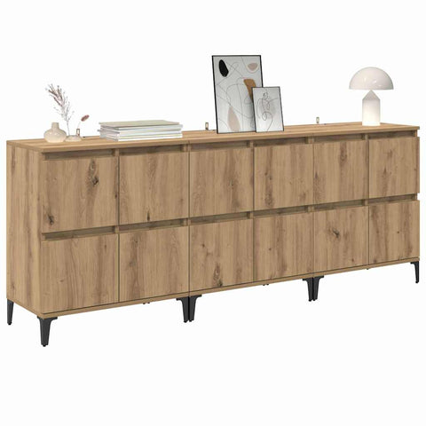vidaXL Sideboards 3 pcs Artisan Oak 60 x 35 x 70 cm Engineered Wood