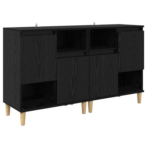 vidaXL Sideboards 2 pcs Black Oak 60 x 35 x 70 cm Engineered Wood