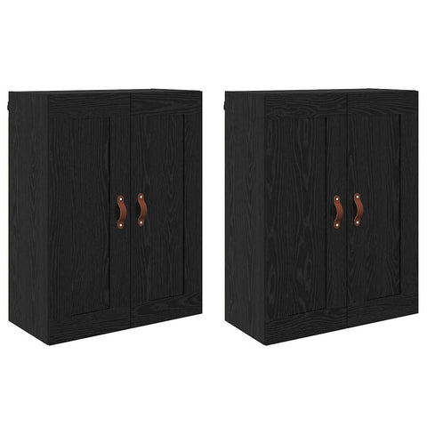 vidaXL Wall-mounted Cabinets 2 pcs Black Oak 69.5 x 34 x 90 cm