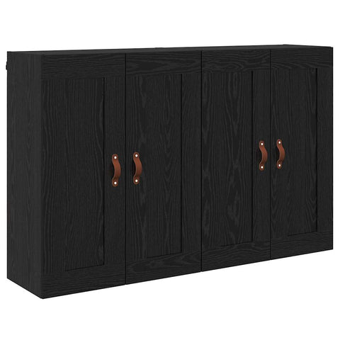 vidaXL Wall-mounted Cabinets 2 pcs Black Oak 69.5 x 34 x 90 cm
