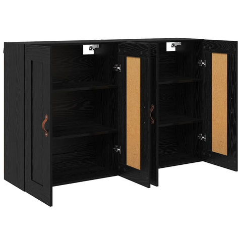 vidaXL Wall-mounted Cabinets 2 pcs Black Oak 69.5 x 34 x 90 cm