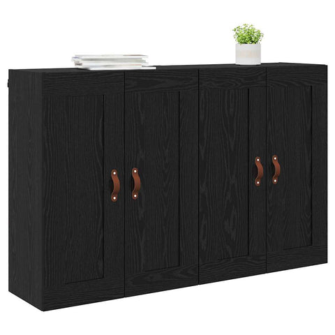 vidaXL Wall-mounted Cabinets 2 pcs Black Oak 69.5 x 34 x 90 cm