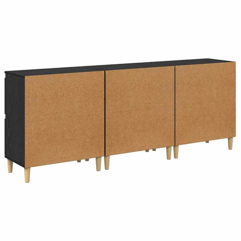 vidaXL Sideboards 3 pcs Black Oak 60 x 35 x 70 cm Engineered Wood
