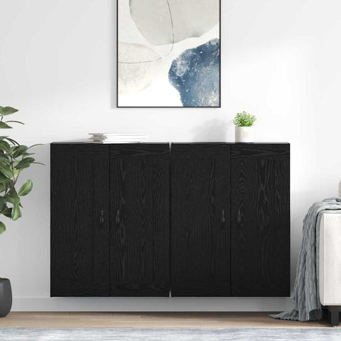 vidaXL Wall-mounted Cabinets 2 pcs Black Oak 69.5 x 34 x 90 cm