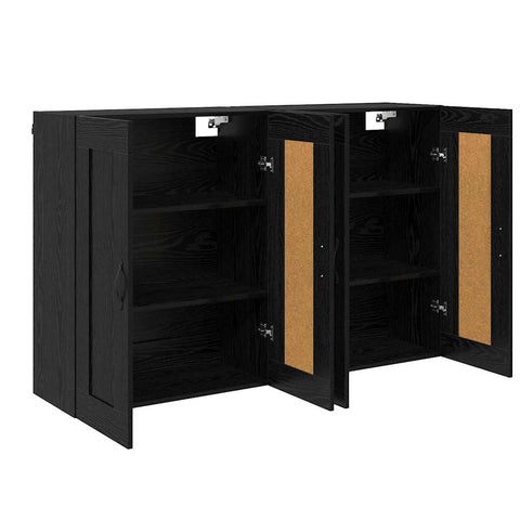 vidaXL Wall-mounted Cabinets 2 pcs Black Oak 69.5 x 34 x 90 cm