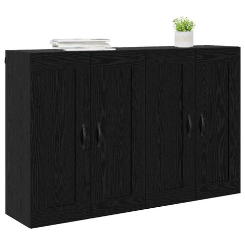 vidaXL Wall-mounted Cabinets 2 pcs Black Oak 69.5 x 34 x 90 cm