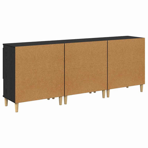 vidaXL Sideboards 3 pcs Black Oak 60 x 35 x 70 cm Engineered Wood