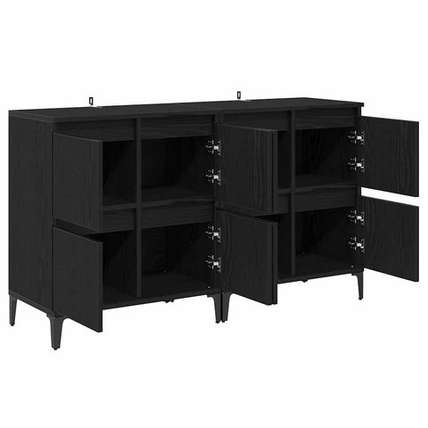 vidaXL Sideboards 2 pcs Black Oak 60 x 35 x 70 cm Engineered Wood