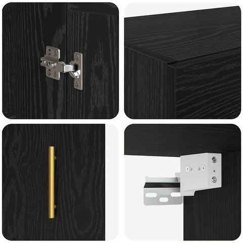 vidaXL Wall-mounted Cabinets 2 pcs Black Oak 69.5 x 34 x 90 cm