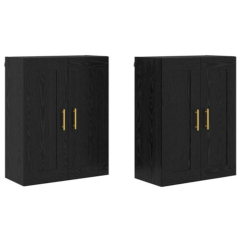 vidaXL Wall-mounted Cabinets 2 pcs Black Oak 69.5 x 34 x 90 cm