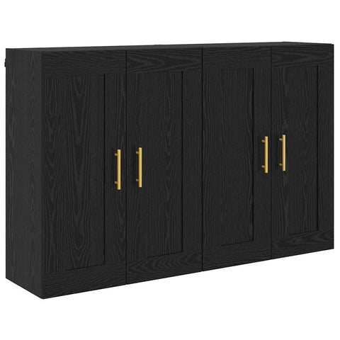 vidaXL Wall-mounted Cabinets 2 pcs Black Oak 69.5 x 34 x 90 cm