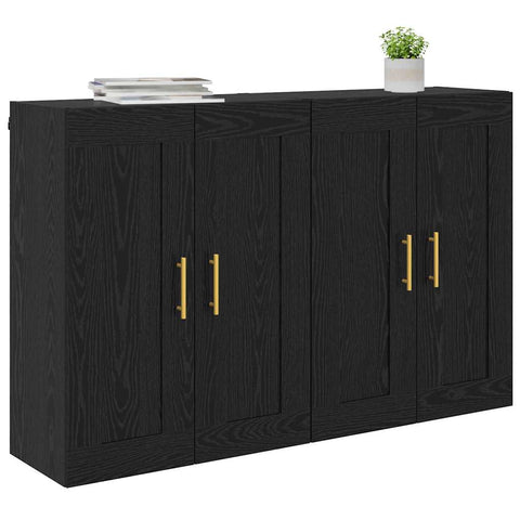 vidaXL Wall-mounted Cabinets 2 pcs Black Oak 69.5 x 34 x 90 cm