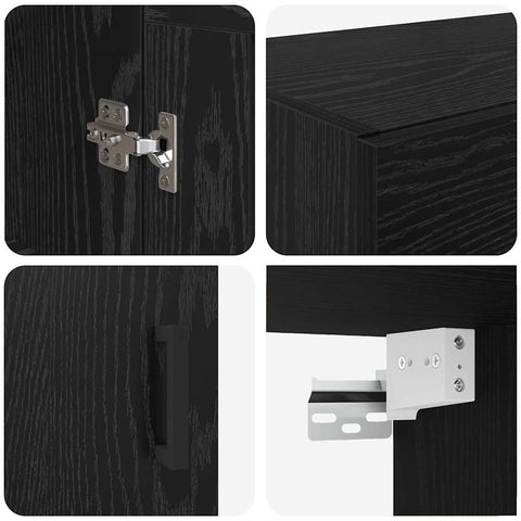 vidaXL Wall-mounted Cabinets 2 pcs Black Oak 69.5 x 34 x 90 cm