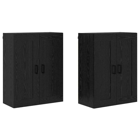 vidaXL Wall-mounted Cabinets 2 pcs Black Oak 69.5 x 34 x 90 cm