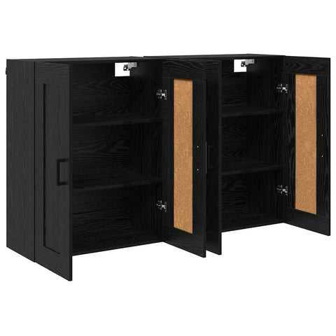 vidaXL Wall-mounted Cabinets 2 pcs Black Oak 69.5 x 34 x 90 cm