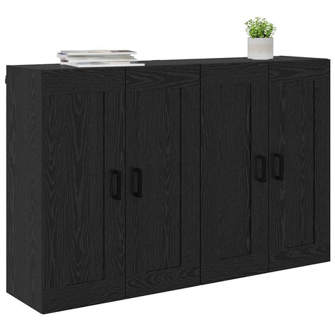 vidaXL Wall-mounted Cabinets 2 pcs Black Oak 69.5 x 34 x 90 cm