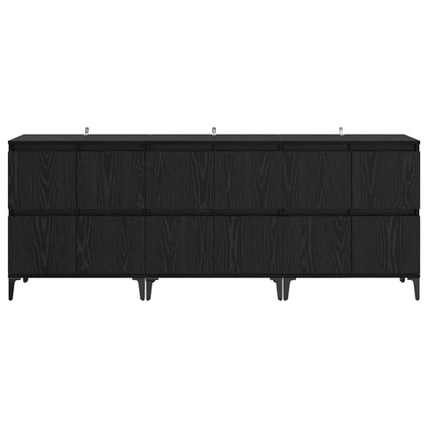 vidaXL Sideboards 3 pcs Black Oak 60 x 35 x 70 cm Engineered Wood