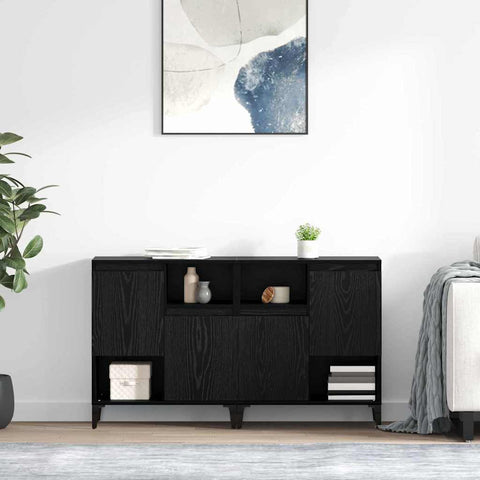 vidaXL Sideboards 2 pcs Black Oak 60 x 35 x 70 cm Engineered Wood
