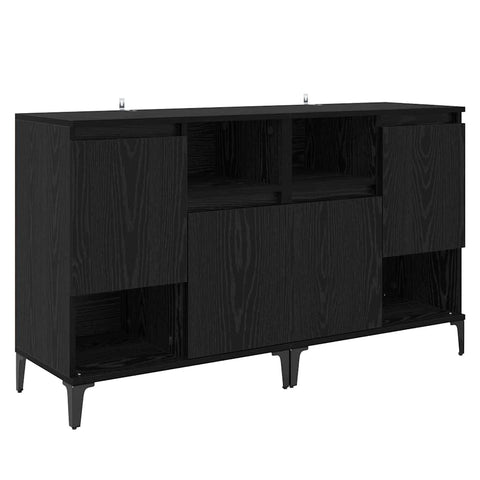 vidaXL Sideboards 2 pcs Black Oak 60 x 35 x 70 cm Engineered Wood