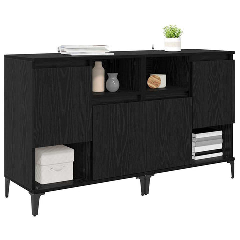 vidaXL Sideboards 2 pcs Black Oak 60 x 35 x 70 cm Engineered Wood