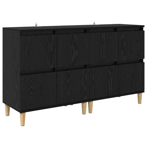 vidaXL Sideboards 2 pcs Black Oak 60 x 35 x 70 cm Engineered Wood